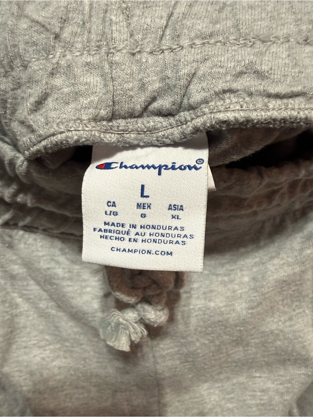Champion Women's Gray Terry Shorts with Elastic Waist and Pockets Size L - Picture 3 of 3